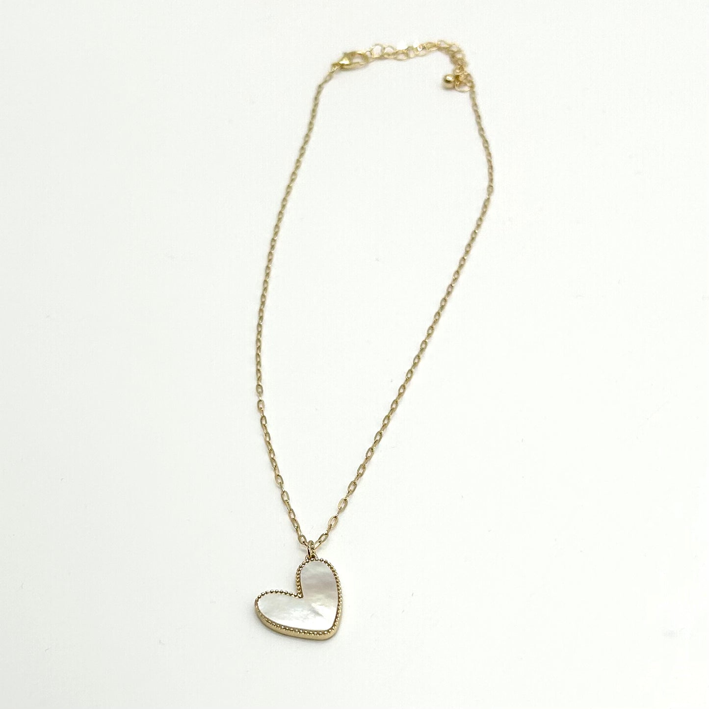 Heart Mother Of Pearl Pendant Necklace