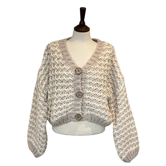 Shelly Chevron Thick Knitted Cardigan