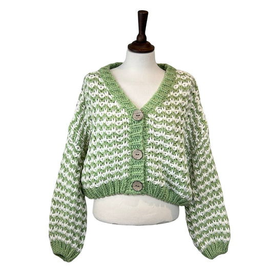 Shelly Chevron Thick Knitted Cardigan