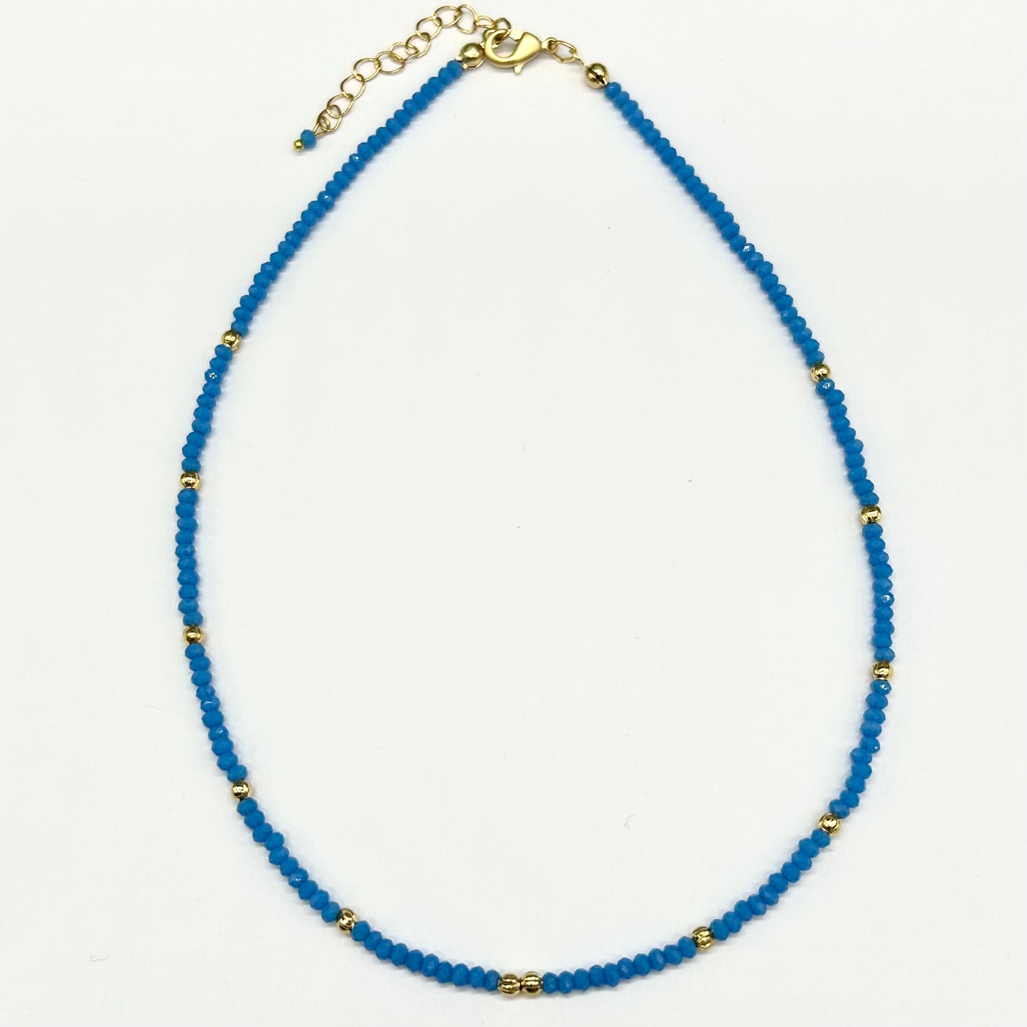 Gold & Facet Bead Necklace