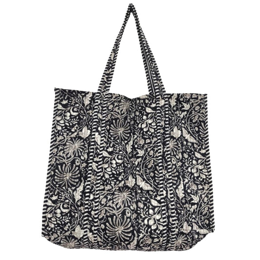 Aster Block Print Tote Bag