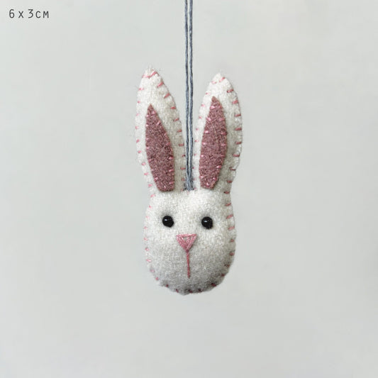 Small Hanging Rabbit Head-Cream