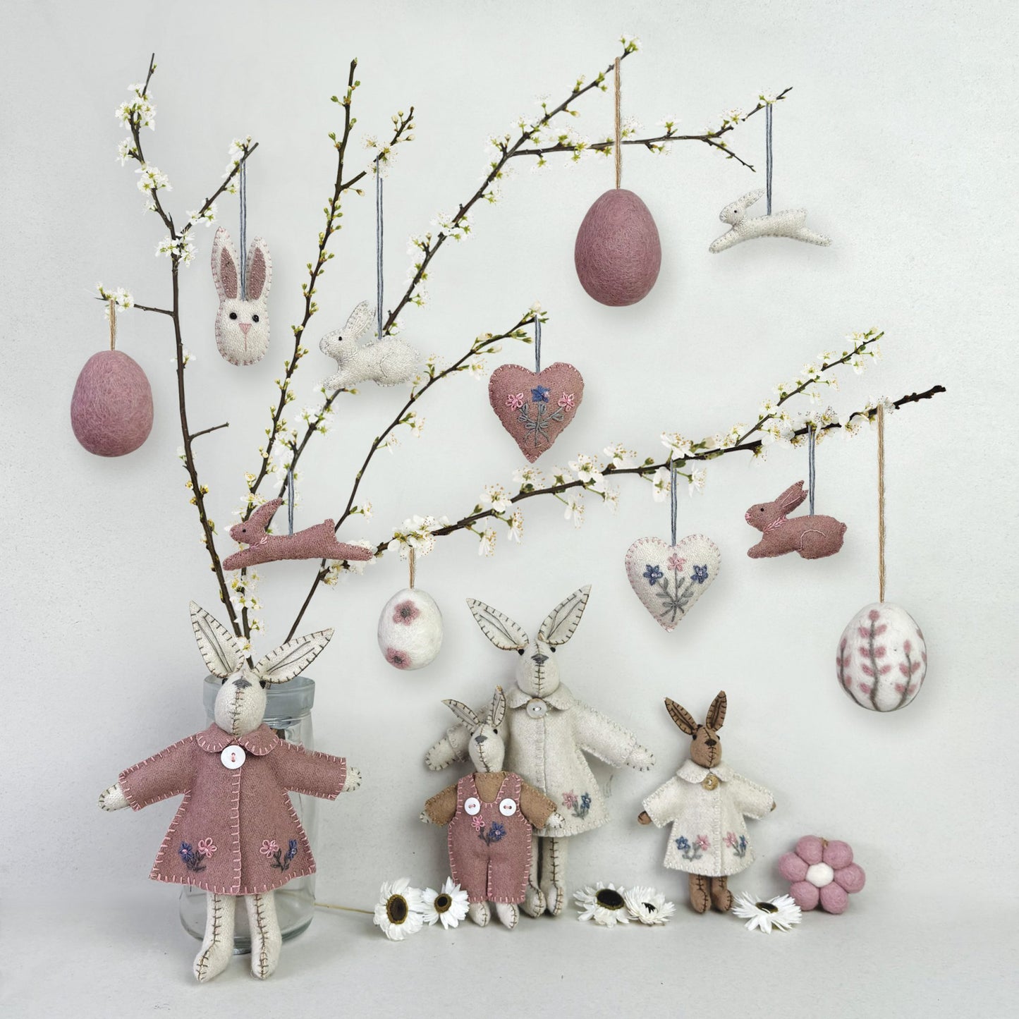 Small Hanging Sitting Rabbit-Pink