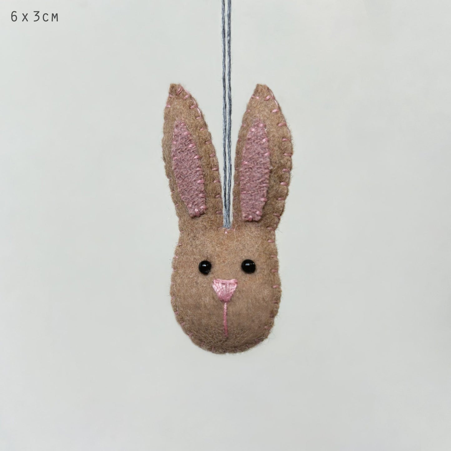 Small Hanging Rabbit Head-Beige