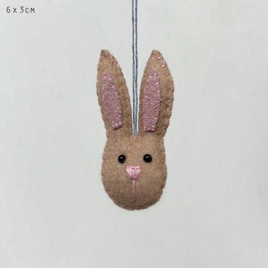 Small Hanging Rabbit Head-Beige