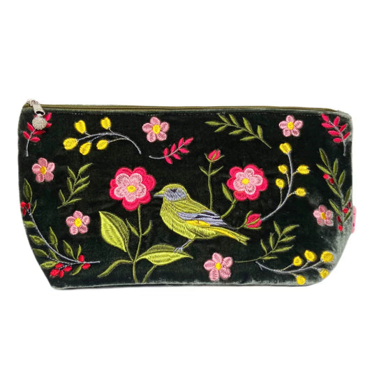 Greenfinch & Flower Large Cosmetic Purse