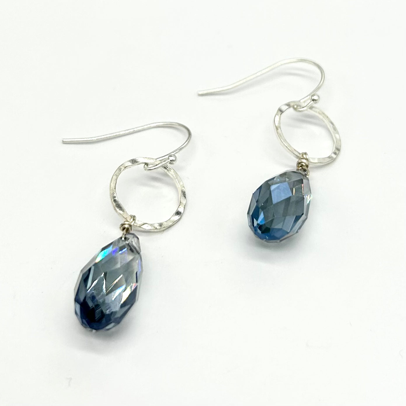 Teardrop Crystal With Ring Drop Earrings