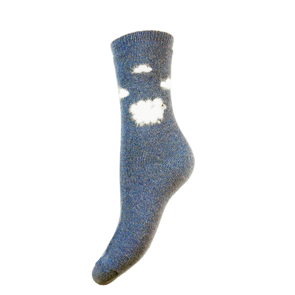 Blue Sheep Wool Blend Socks