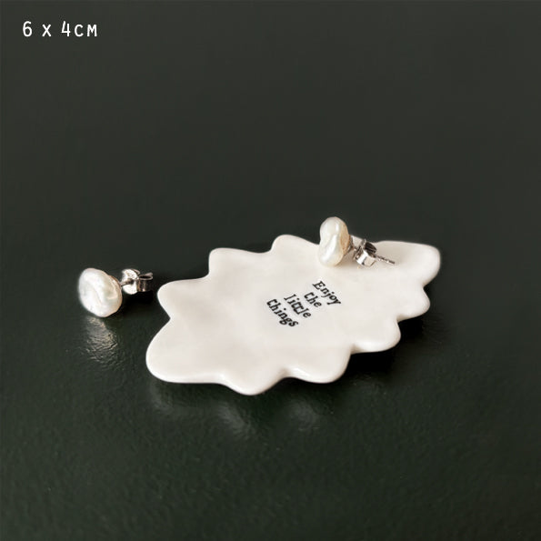 Porcelain Leaf Dish - Enjoy The Little Things