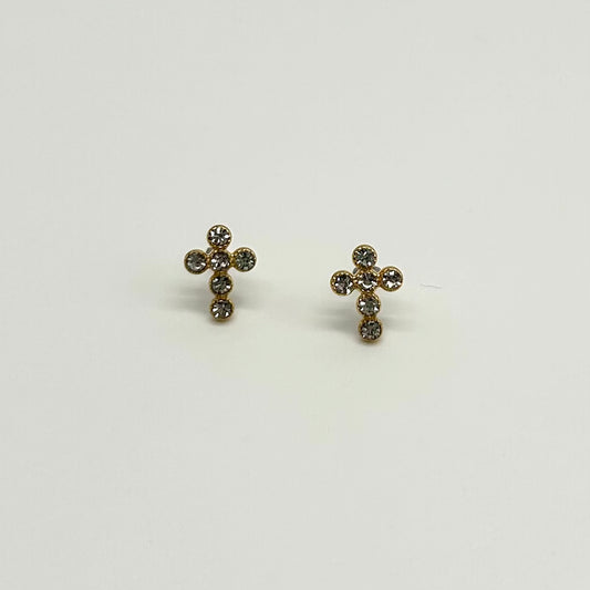 Crystal Cross Studs