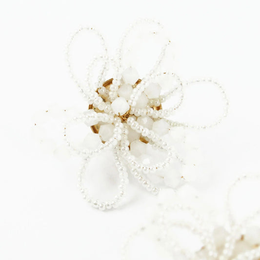 White Flower 3D Earrings