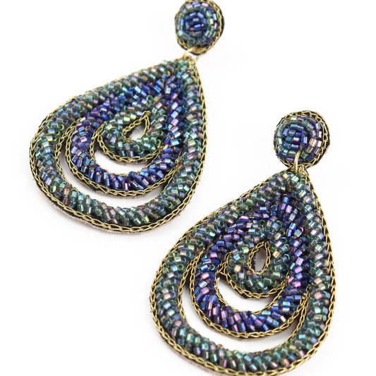 Blue And Teal Teardrop Earrings