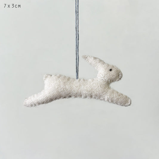 Small Hanging Leaping Rabbit-Cream