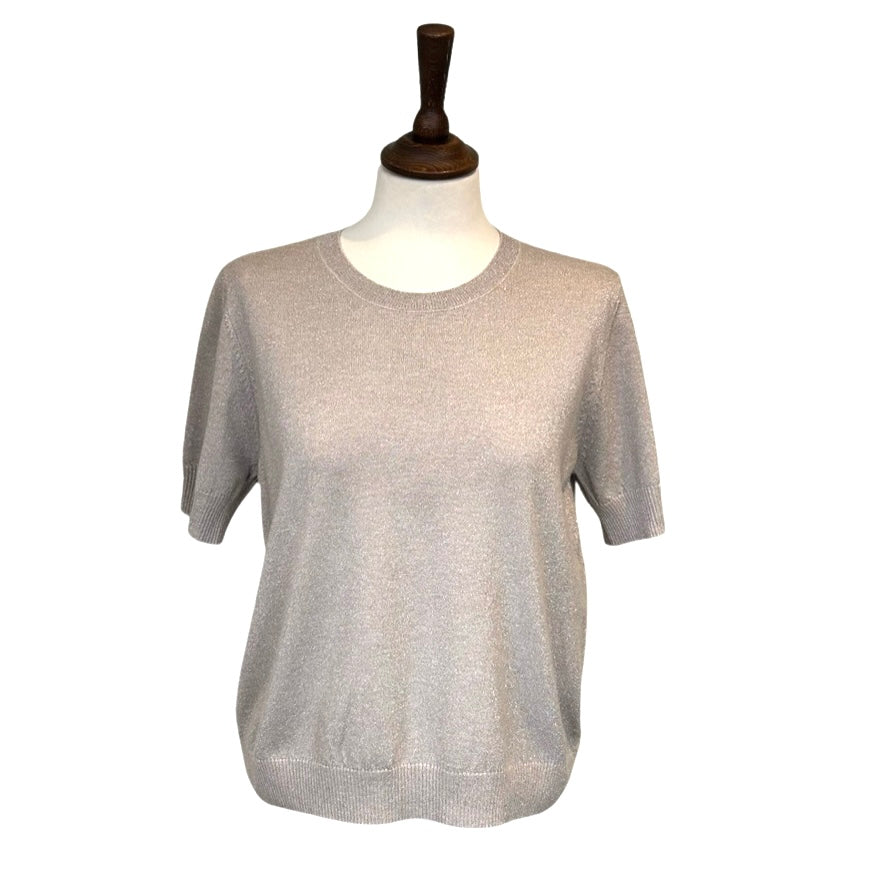 Sasha Lurex Short Sleeve Jumper