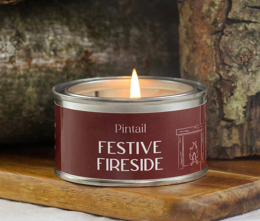 Festive Fireside Candle Tin