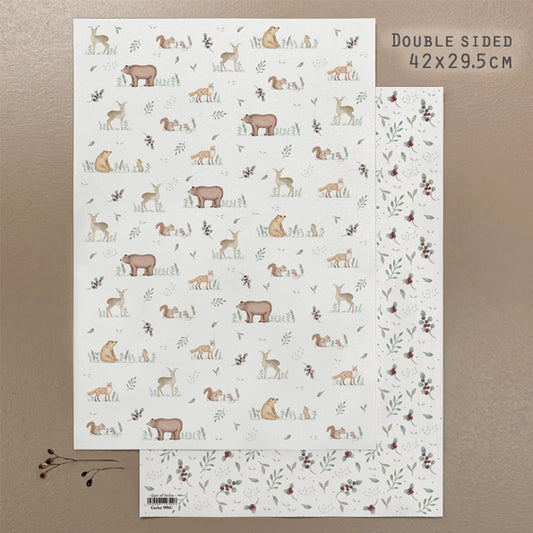 Small Gift Wrap Sheet - Meadow Friends