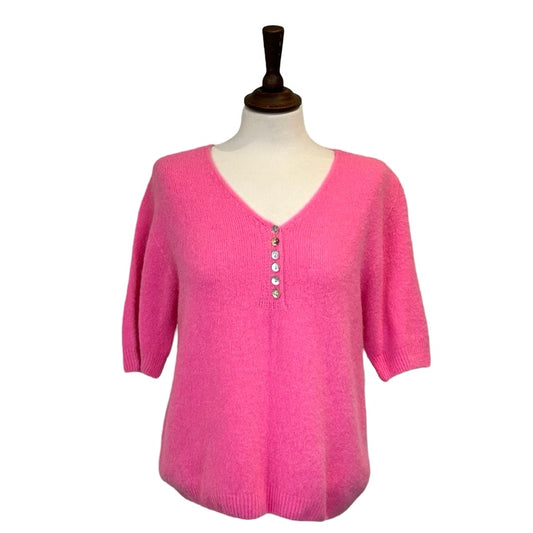 Laurie Short Sleeve Button Front Jumper
