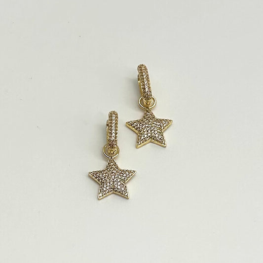 Crystal Star Gold Earrings