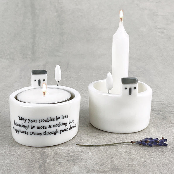 Candle & Tea Light Holder - "May your troubles"