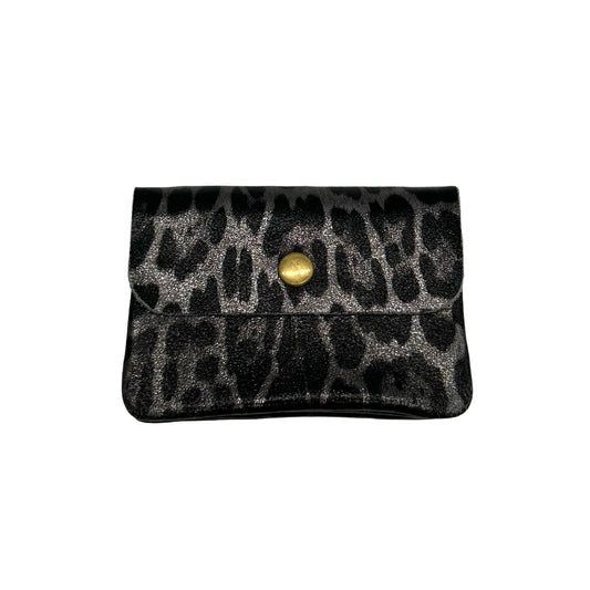 Metallic Leopard Print Leather Coin Purse