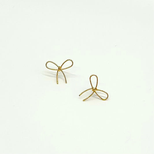 Textured Ribbon Stud Earrings