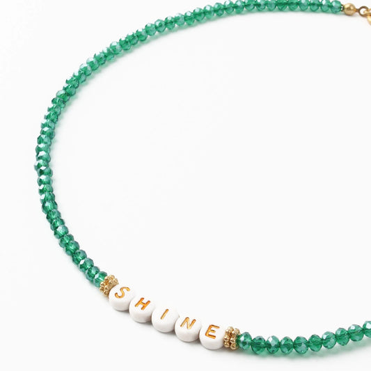 Green 'SHINE' Necklace