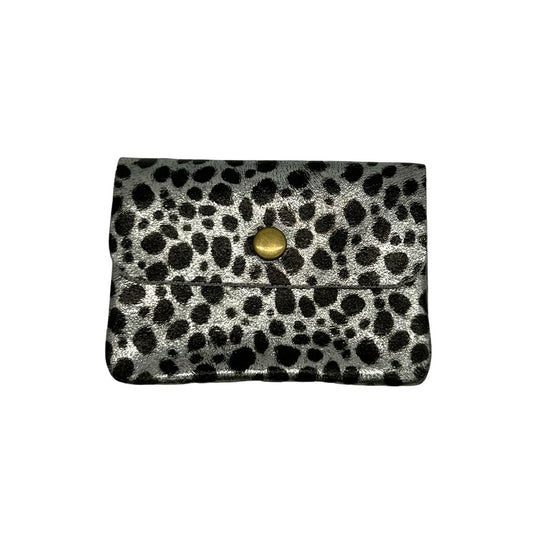 Metallic Leopard Print Leather Coin Purse