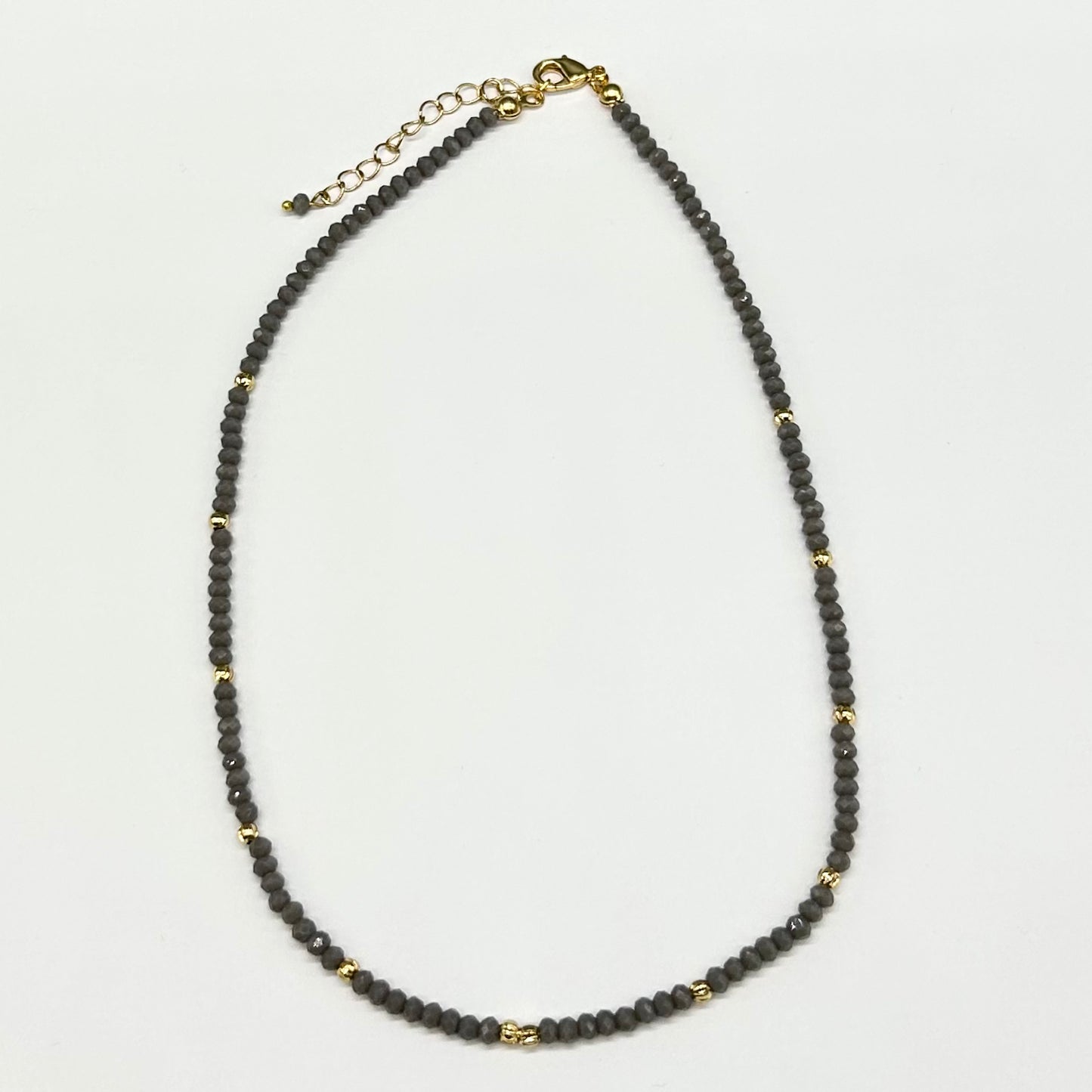 Gold & Facet Bead Necklace