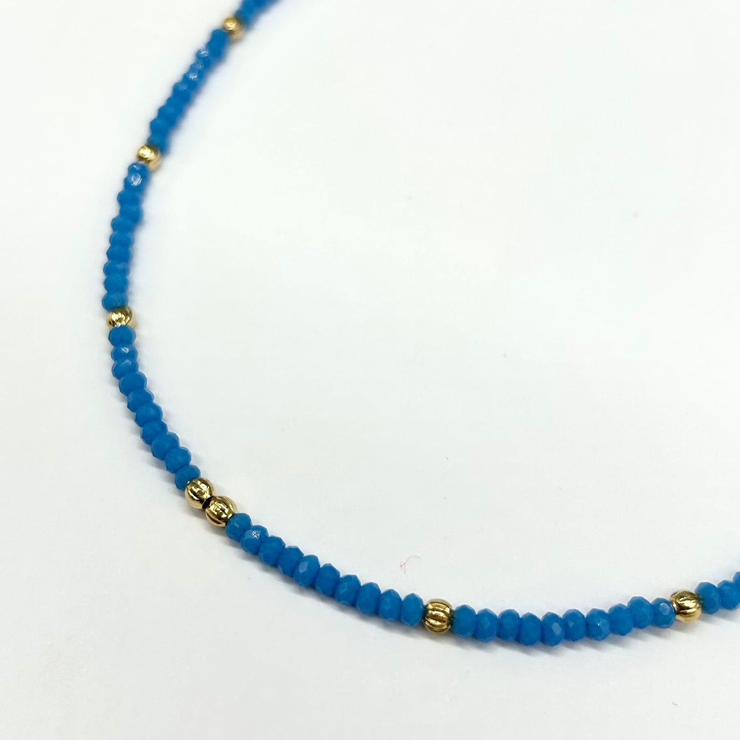 Gold & Facet Bead Necklace