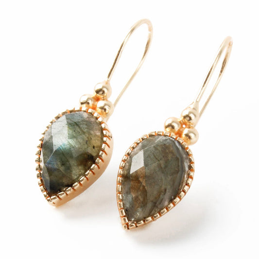 Labradorite Drop Hook Earrings