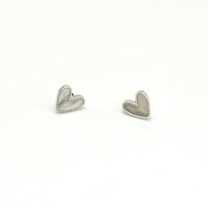 Heart Shape Stone Stud Earrings