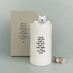 Animal Vase-Cat/Friends make you laugh