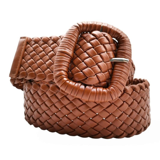 Large Buckle Braided Belt