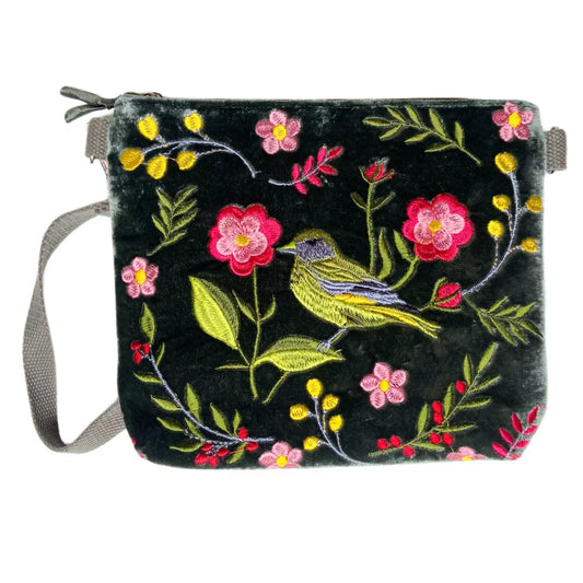 Greenfinch & Flower Crossbody Bag