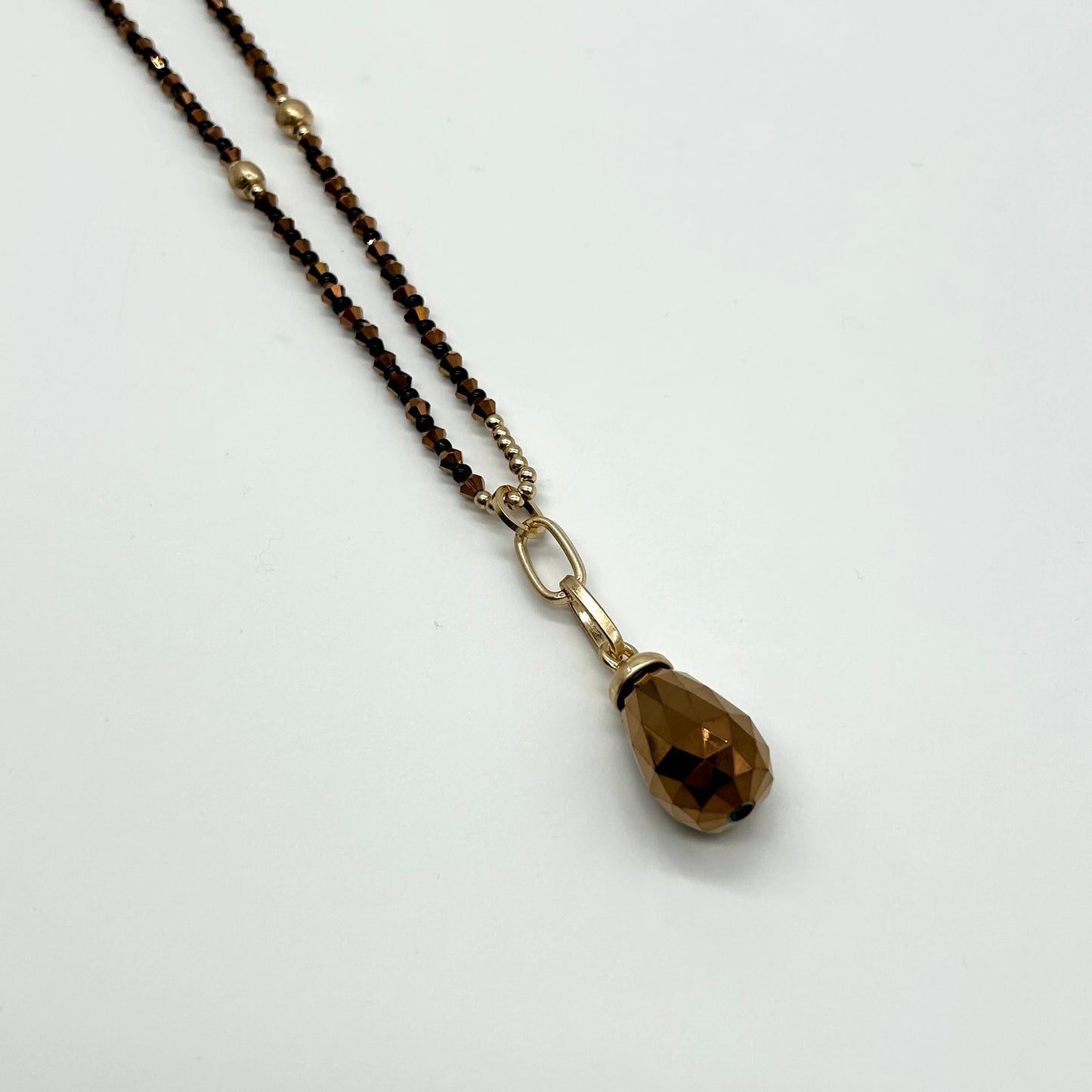 Facetted Pendant Long Necklace