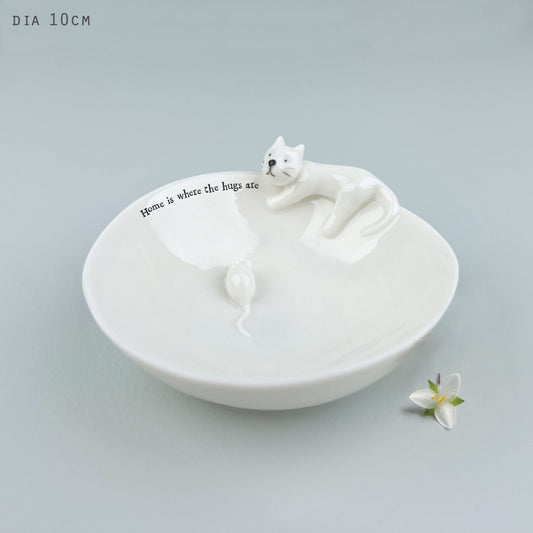 Medium Animal bowl-Cat & Mouse