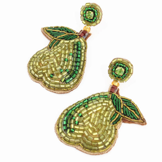 Green Pear Drop Earrings