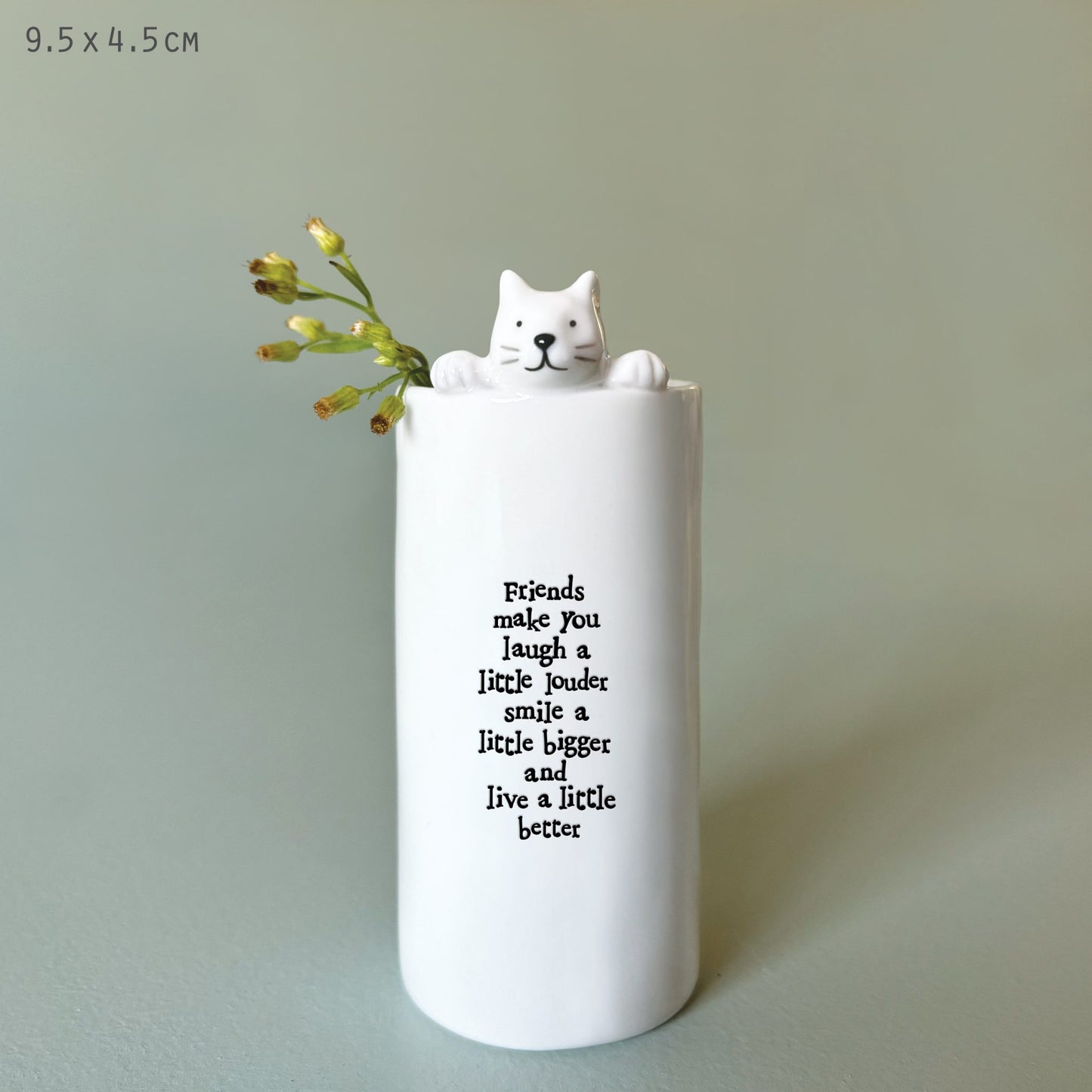 Animal Vase-Cat/Friends make you laugh