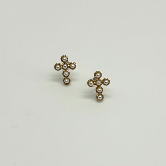 Pearl Cross Studs