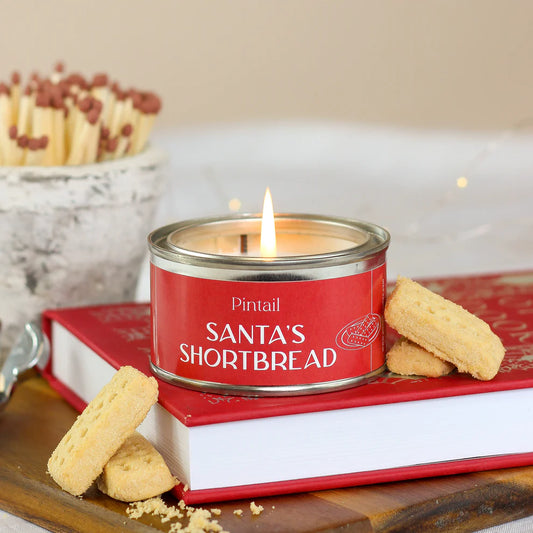 Santa's Shortbread Candle Tin