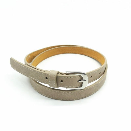 Thin Plain Round Buckle Smooth Belt