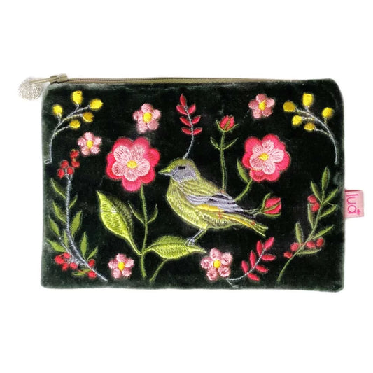 Greenfinch & Flower Purse