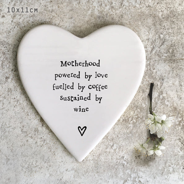 Porcelain Heart Coaster - Motherhood