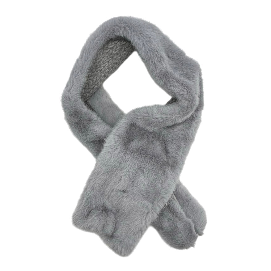 Pull Through Faux Fur & Knit Scarf