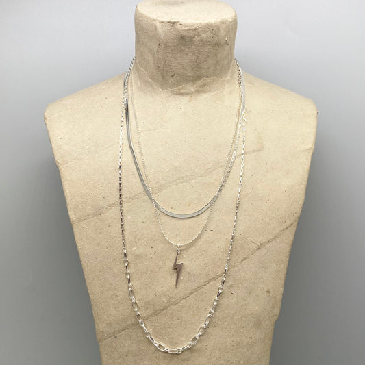 Triple Layered Thunder Necklace