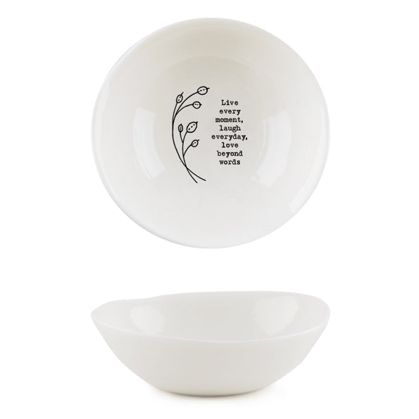 Medium Hedgerow Bowl - "Live every moment,..."