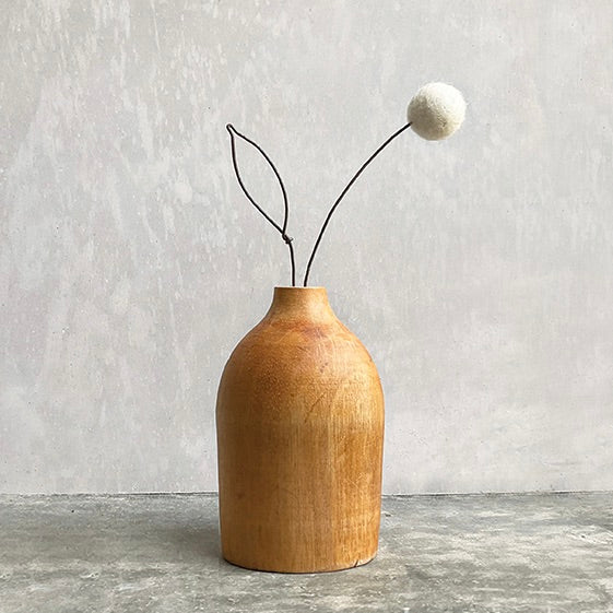 Wooden Pom Pom Vase