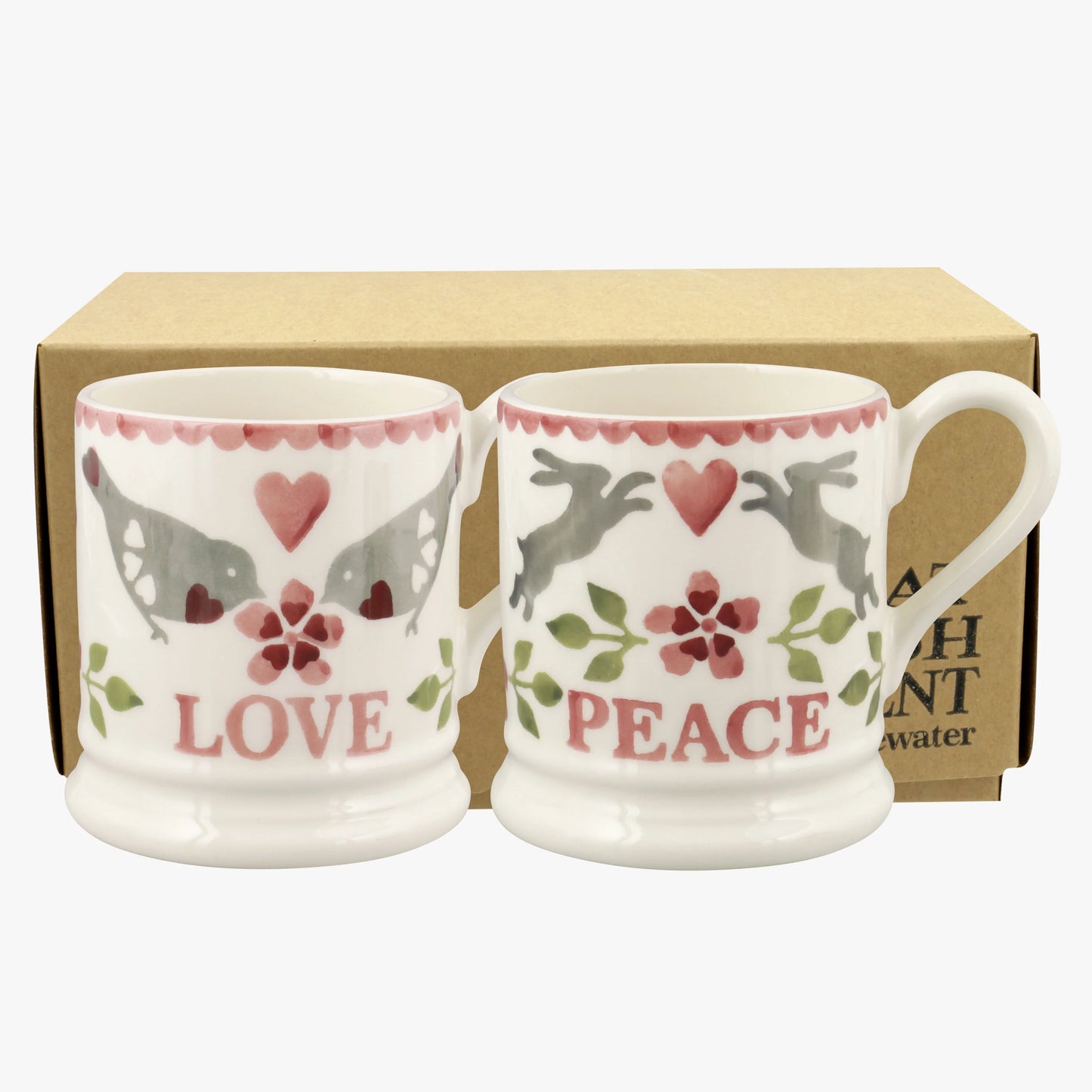Lovebirds Set Of 2 1/2 Pint Mugs