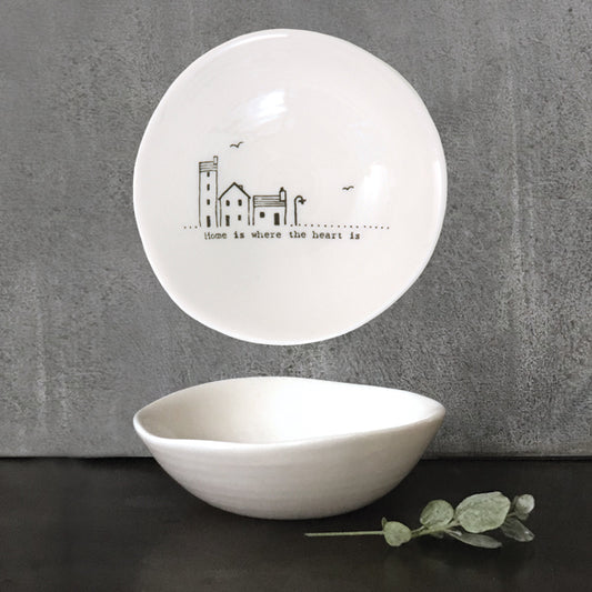 Porcelain Medium Wobbly Bowl - "Home is where"