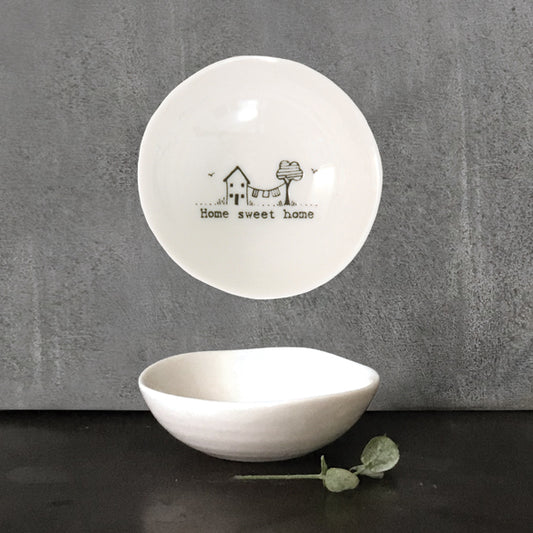 Porcelain Small Sentiment Dish - "Home sweet home"